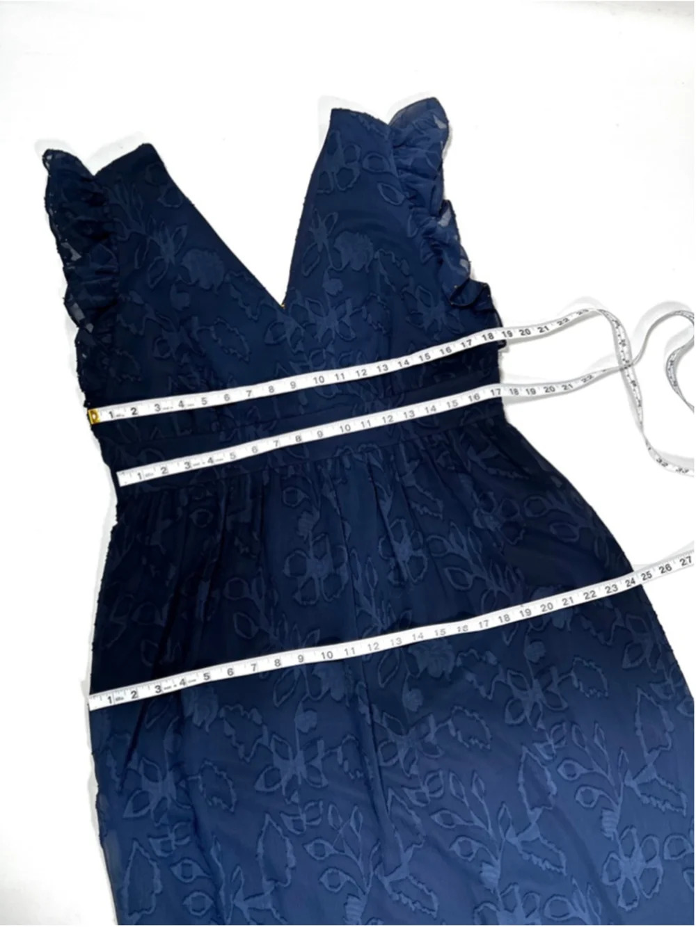 NWT Lilly Pulitzer Dress Navy Floral Maxi Dress Size 14 Autumn Midi ￼ - Picture 6 of 8